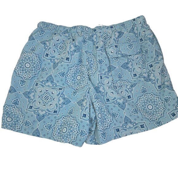 Foot Locker Blue Bandana Print Swim Shorts Mens XXL LCKR Mesh Lining Elastic Wai - Picture 2 of 10